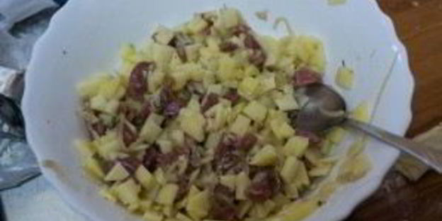 самса с курицей и картошкой