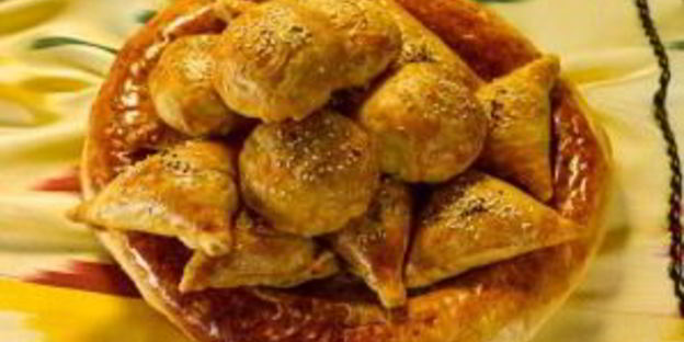 самса с курицей и картошкой