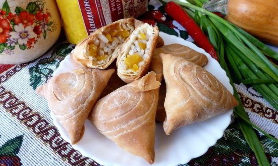 Рецепт самсы с тыквой и рисом