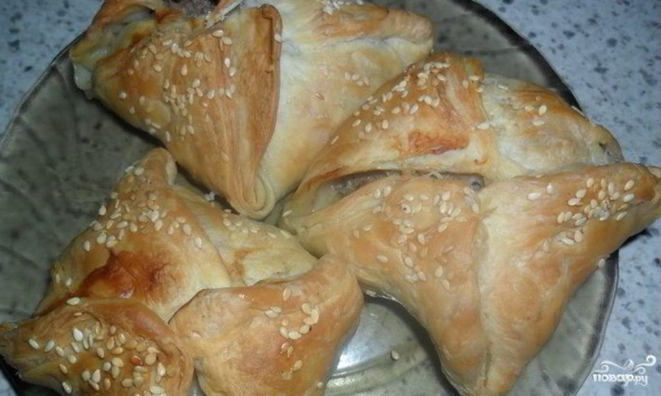 Рецепт слоеной самсы с мясом