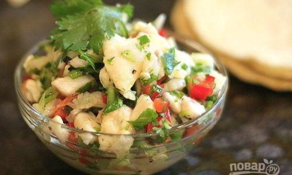 Рецепт севиче из рыбы, креветки и гребешков