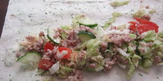 домашняя шаурма с фаршем