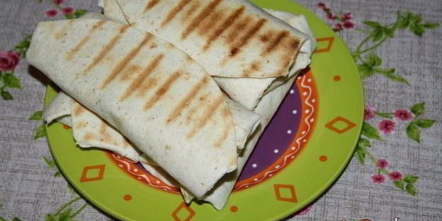 домашняя шаурма с курицей