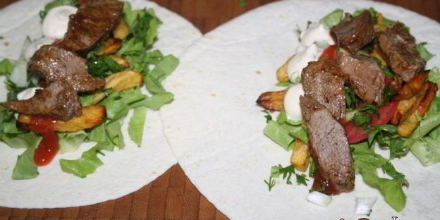 домашняя шаурма с телятиной