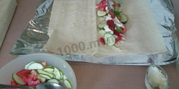 домашняя шаурма в лаваше с курицей