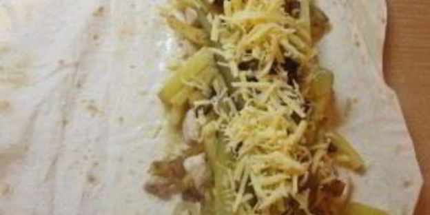 шаурма с грибами и курицей