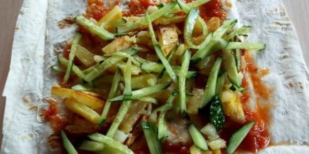 шаурма с сосиской