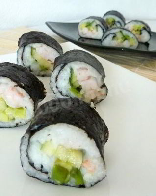 Домашние суши с креветками