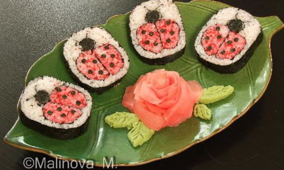 Рецепт кадзарей-суш божья коровка