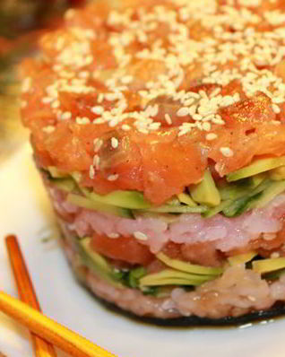 Салатные суши башенки