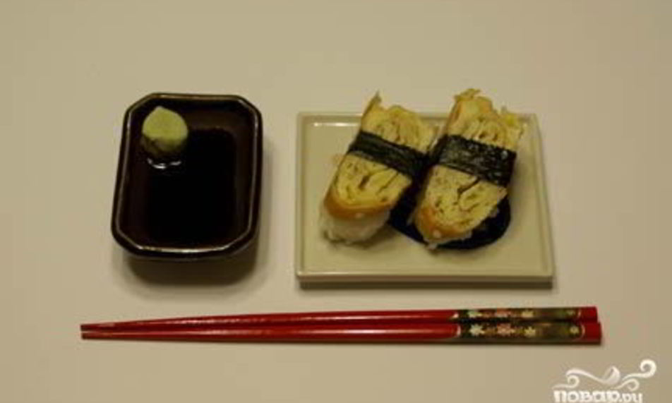 Рецепт суш с омлетом