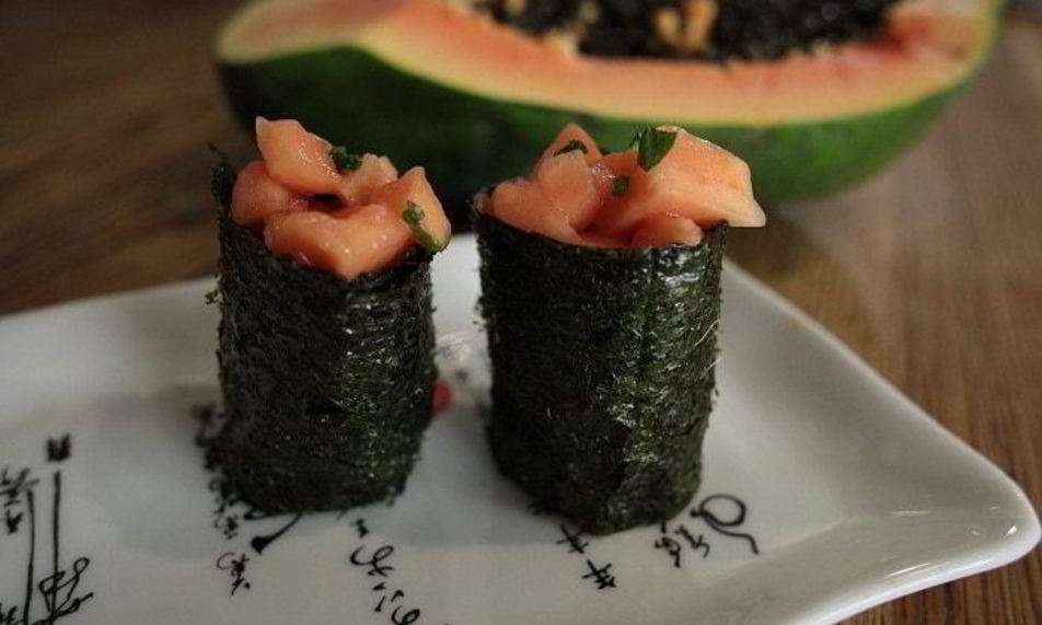 Рецепт суш с папайея и медома