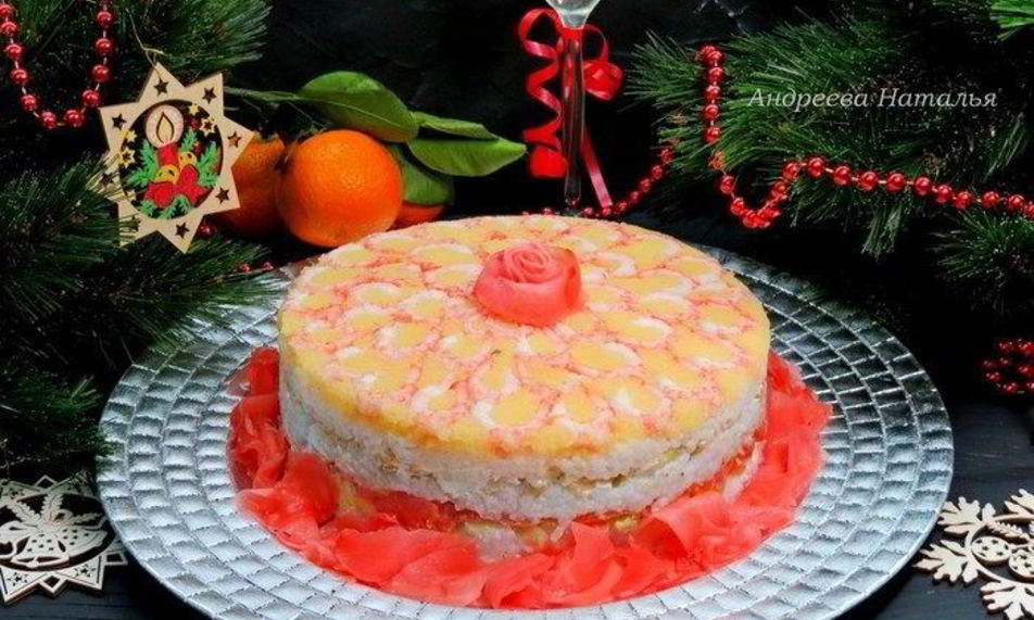 Рецепт закусочного суши-торт