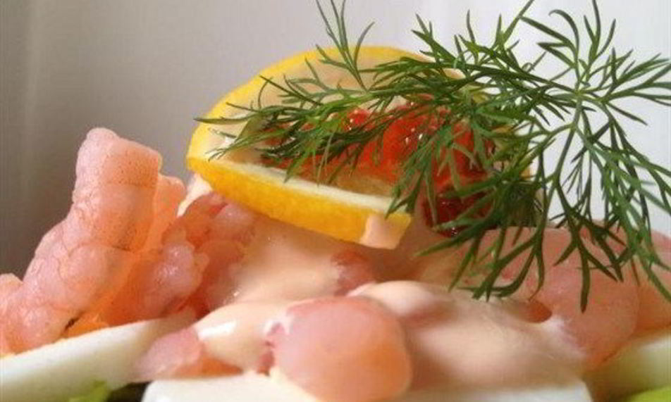 Рецепт датского открытого сэндвича с креветками