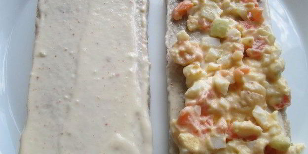 исландский сэндвич с лососем и креветками