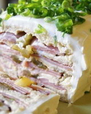 Сэндвич со сливочным сыром и ветчиной