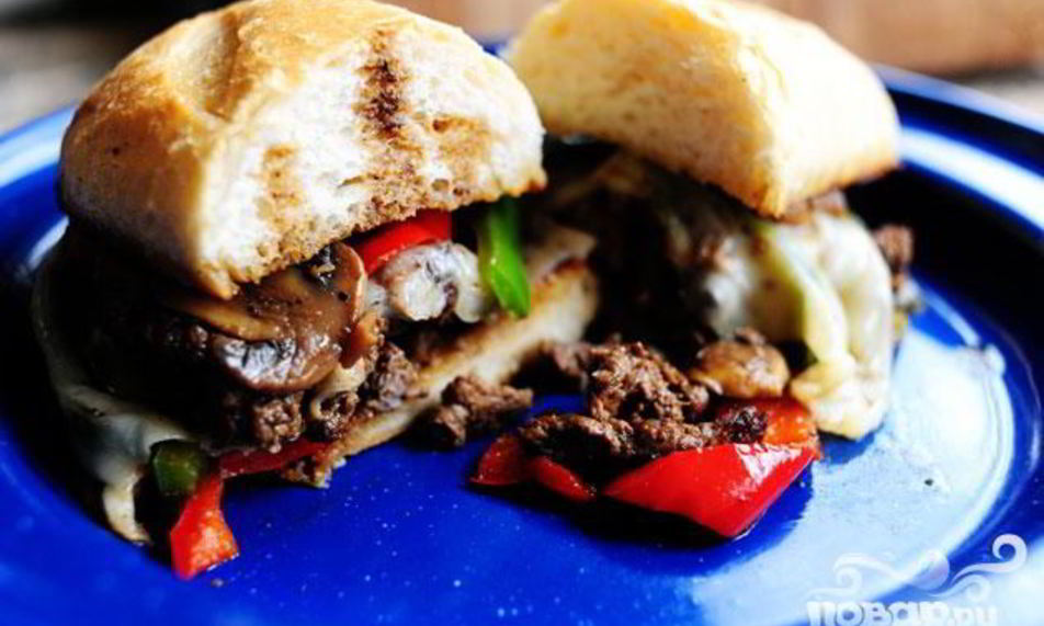 Рецепт сэндвичей с говядиной, болгарским перцем и грибами