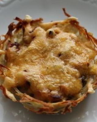 Картофельные тарталетки с грибами