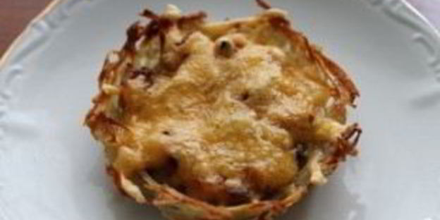 картофельные тарталетки с грибами