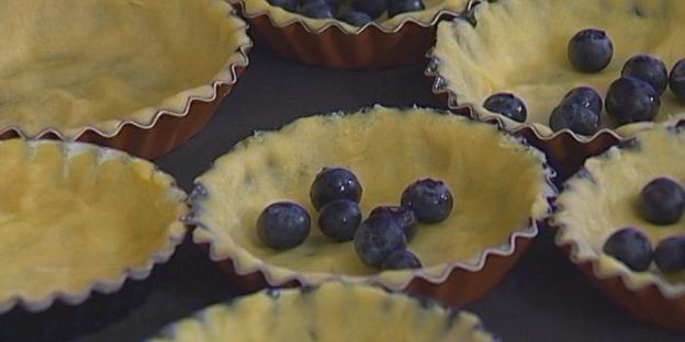 лимонные тарталетки с голубикой