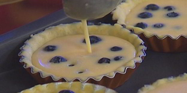 лимонные тарталетки с голубикой