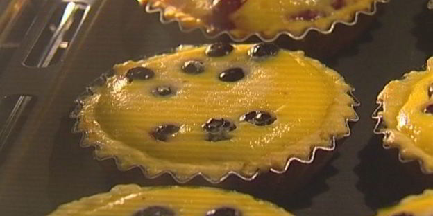 лимонные тарталетки с голубикой