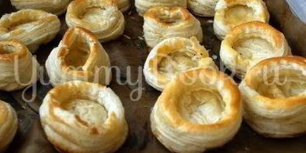 тарталетки из слоеного теста с начинкой