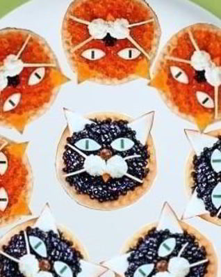 Тарталетки с икрой черной и красной