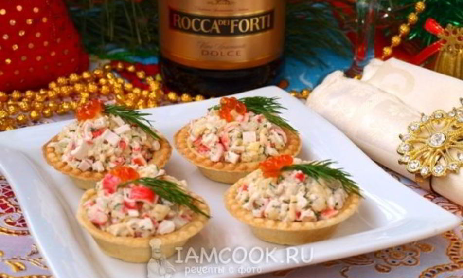 Рецепт тарталеток с крабовыми палочками