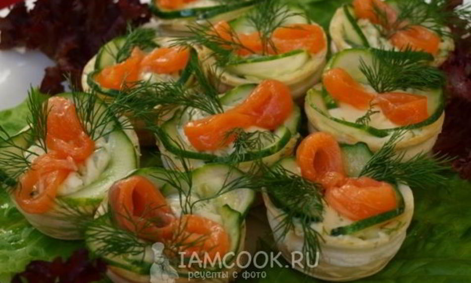 Рецепт тарталеток с красной рыбой