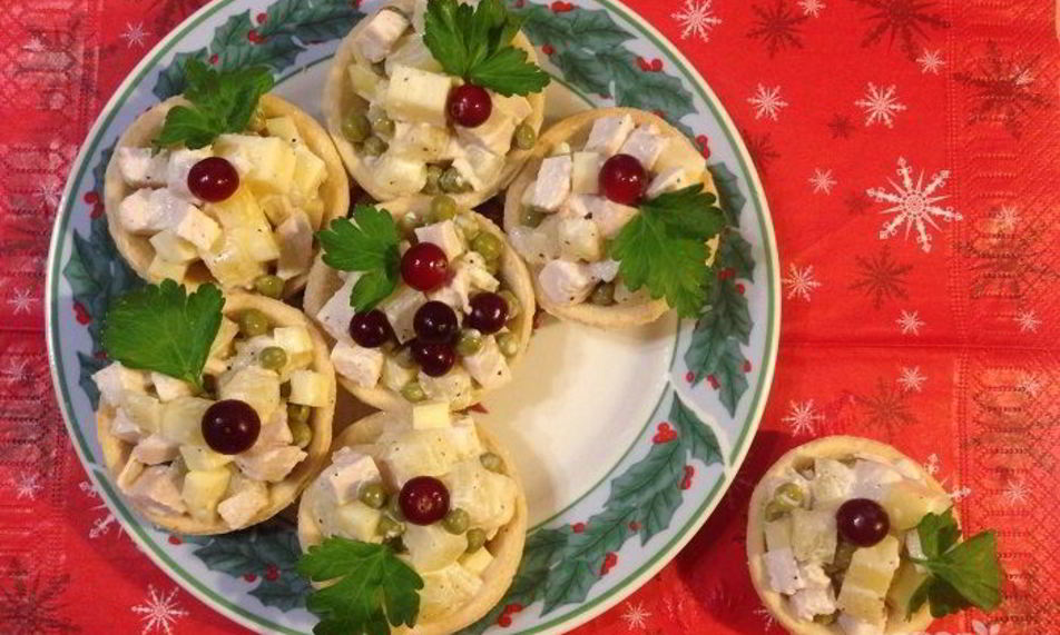 Рецепт тарталеток с начинкой из курицы с ананасом