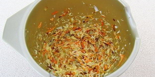 тарталетки с палтусом и овощами