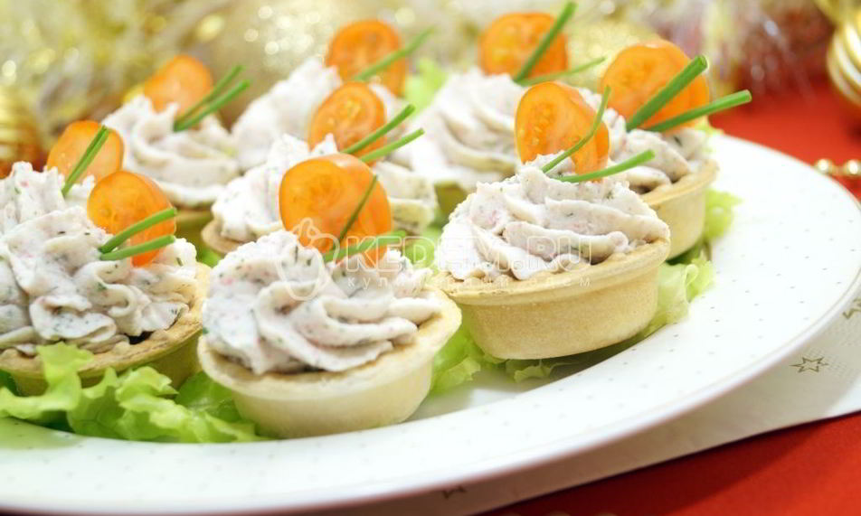 Рецепт тарталеток с паштетом из крабового мяса