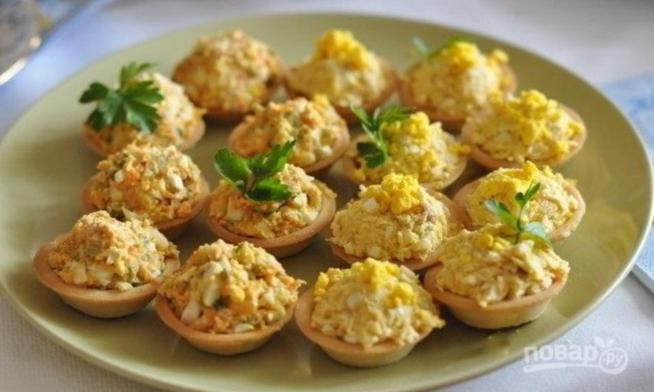 Рецепт тарталеток с печенью трески