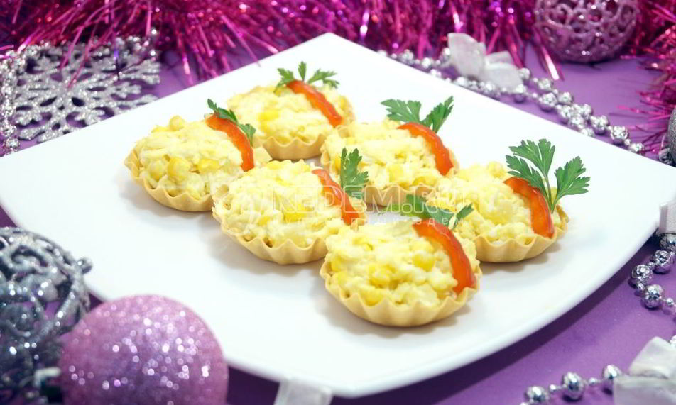 Рецепт тарталеток с пикантным салатом