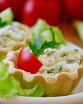 Тарталетки с сырной начинкой