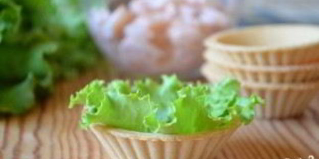 закуска с креветками в тарталетках