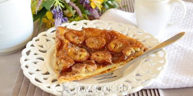 банановый тарт-татен на слоеном тесте