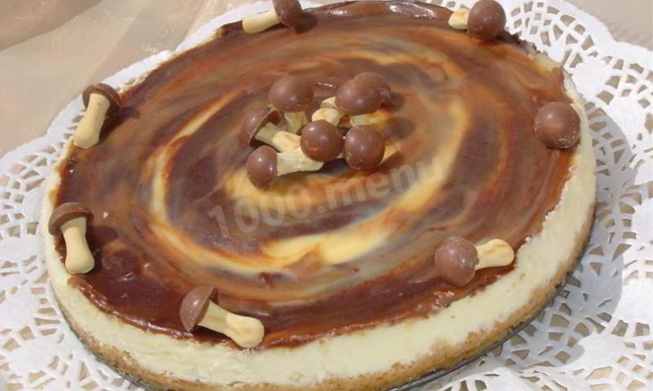 Рецепт белоснежного тарта с мраморной карамелью