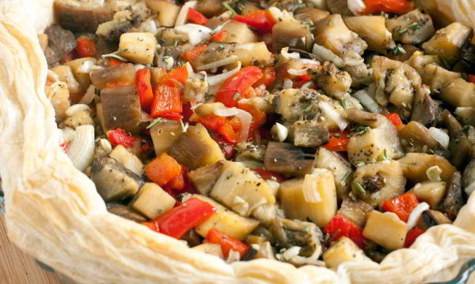 Рецепт быстрого тарта с баклажанами