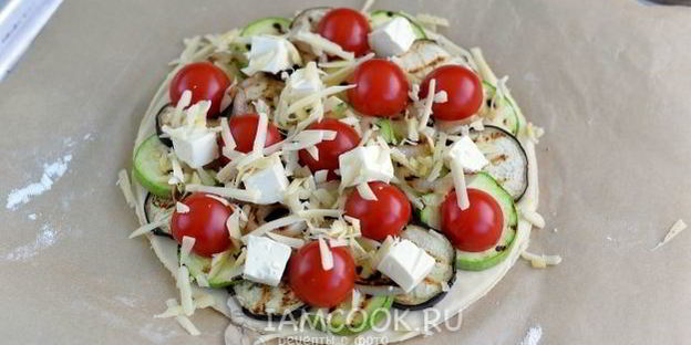 легкий тарт с овощами-гриль