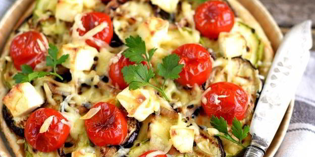 легкий тарт с овощами-гриль