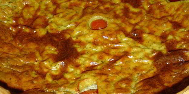 сырно-творожный тарт с весенней зеленью