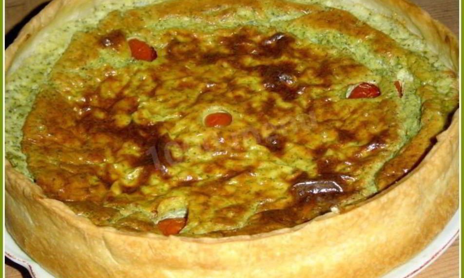 Рецепт тарта сырно-творожный с зеленью