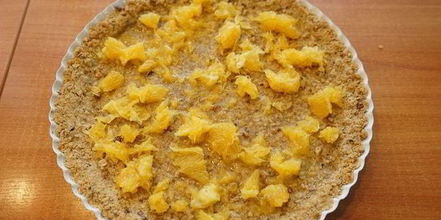 тыквенный тарт с апельсином на ореховом тесте