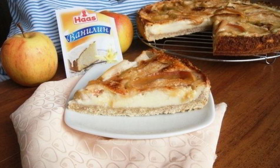 Рецепт яблочного тарта с ванильным кремом