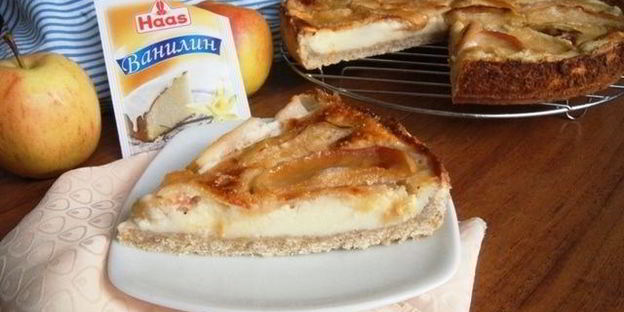 яблочный тарт с ванильным кремом