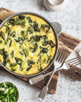 Тортилья со шпинатом и козьим сыром