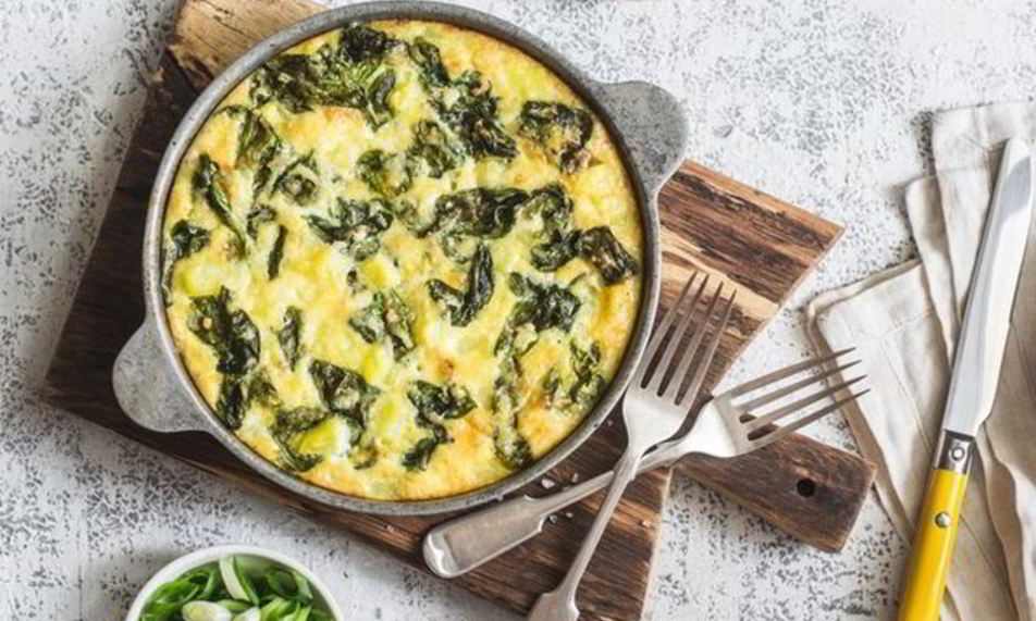 Рецепт тортильи со шпинатом и козьим сыром