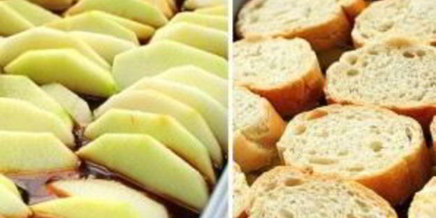 французские тосты с яблоками и виски